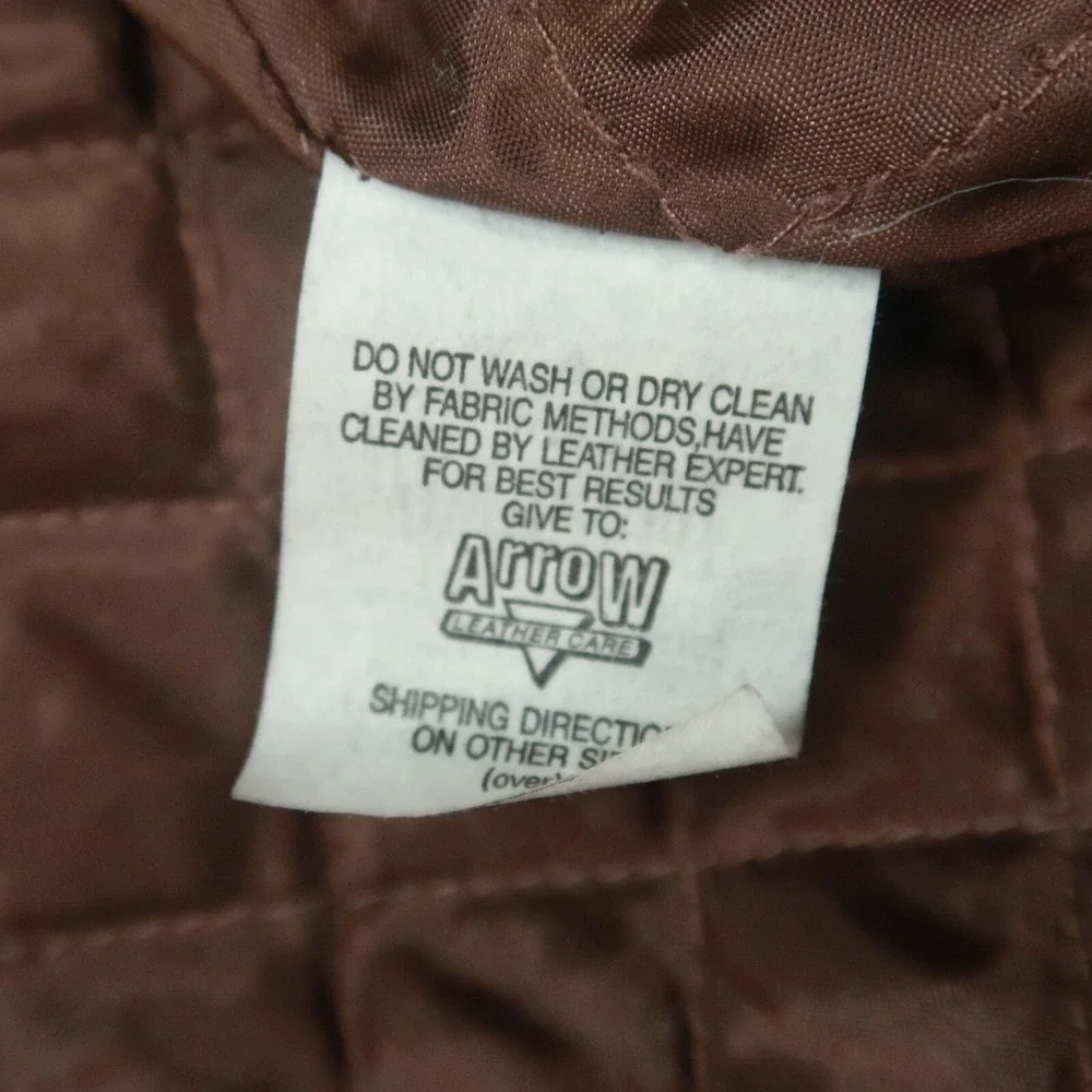 Territory Ahead Jacket Mens Extra Large Brown Leather Quilt Lined Full‎ Zip Snap